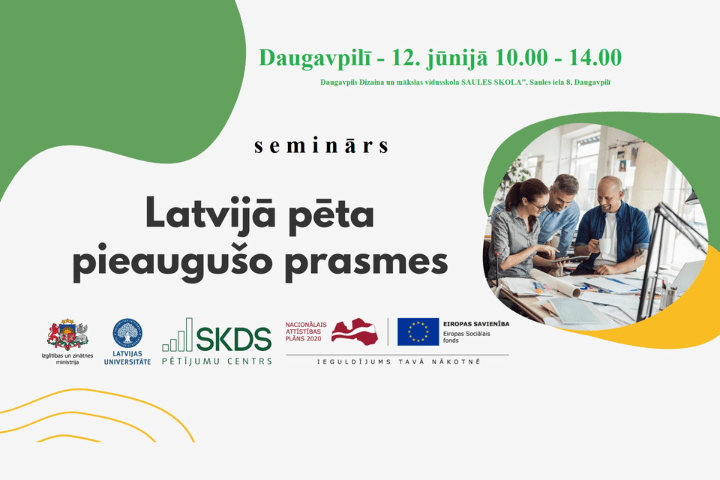 Daugavpils Tehnoloģiju un tūrisma tehnikuma darbinieki piedalās seminārā “Pieaugušo prasmju izzināšana Latvijā – no datiem uz praktisku darbu”