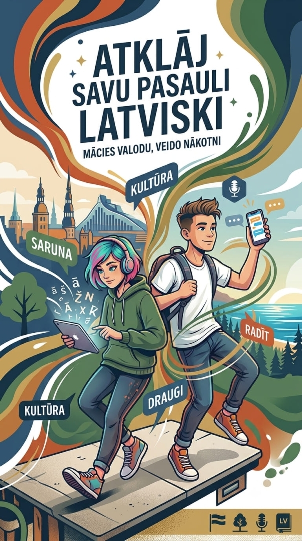 Plakāts "Atklāj savu pasauli Latviski"