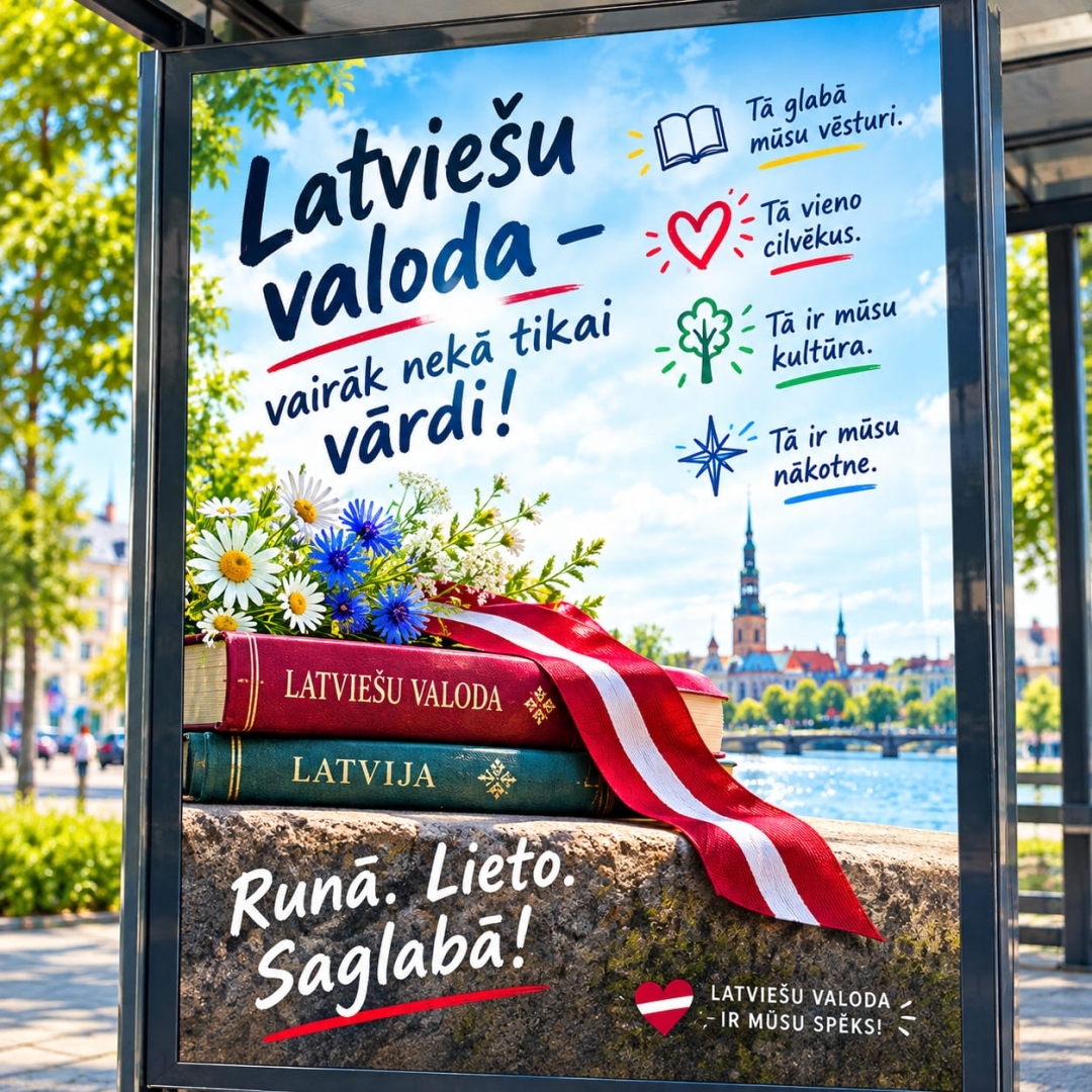 Plakāts "Latviešu valoda - vairāk nekā tikai vārdi"
