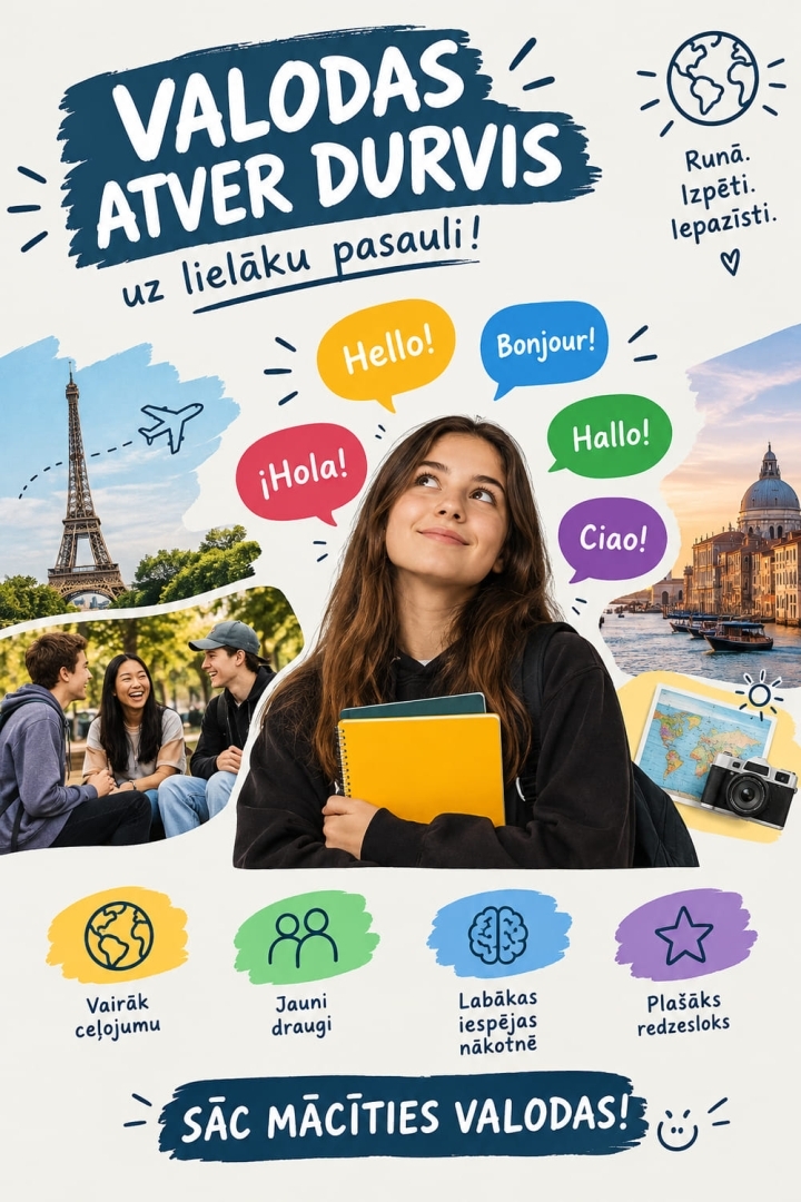 Plakāts "Valodas atver durvis"