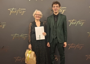 Kirils Ļebedevs un Aleksandra Pomitkina kopbildē
